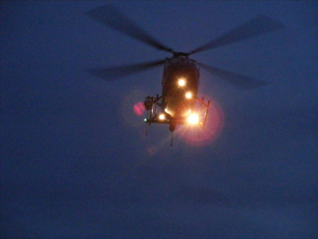 Lifestar landing at Crandall's Field for victim of motorcycle accident. 6/17/09