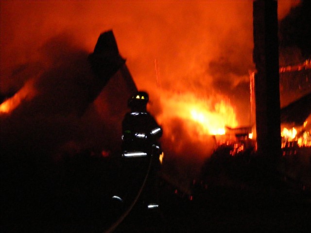 Chris & Ryan at Barn fire 7/20/2009 Putker Road  North Stonington Ct.