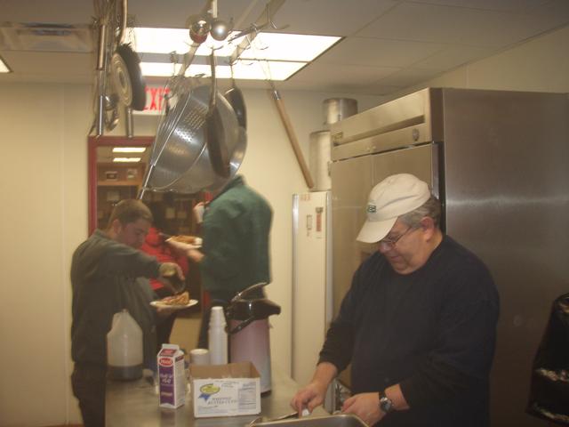 Ass't Chief Girton preparing breakfast before training. 1/17/2010