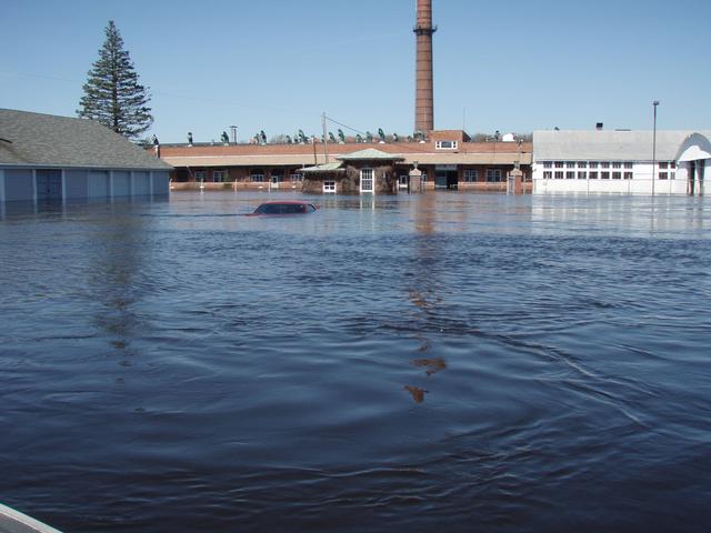 Bradford Print Works. Bradford firehouse is the grey building on the left. 4/1/10