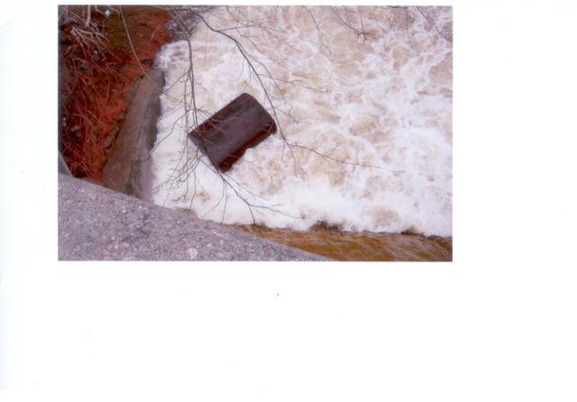 275 gallon home heating oil tank in the falls below the High Street Bridge.